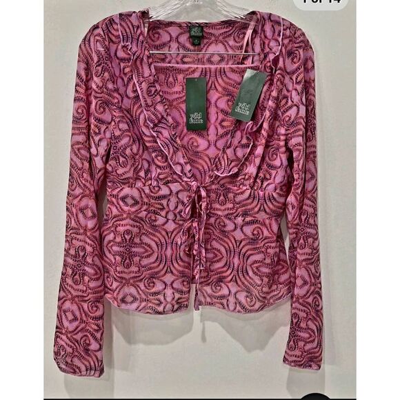 NWT WILD FABLE SHEER WOMENS TOP - Picture 2 of 4